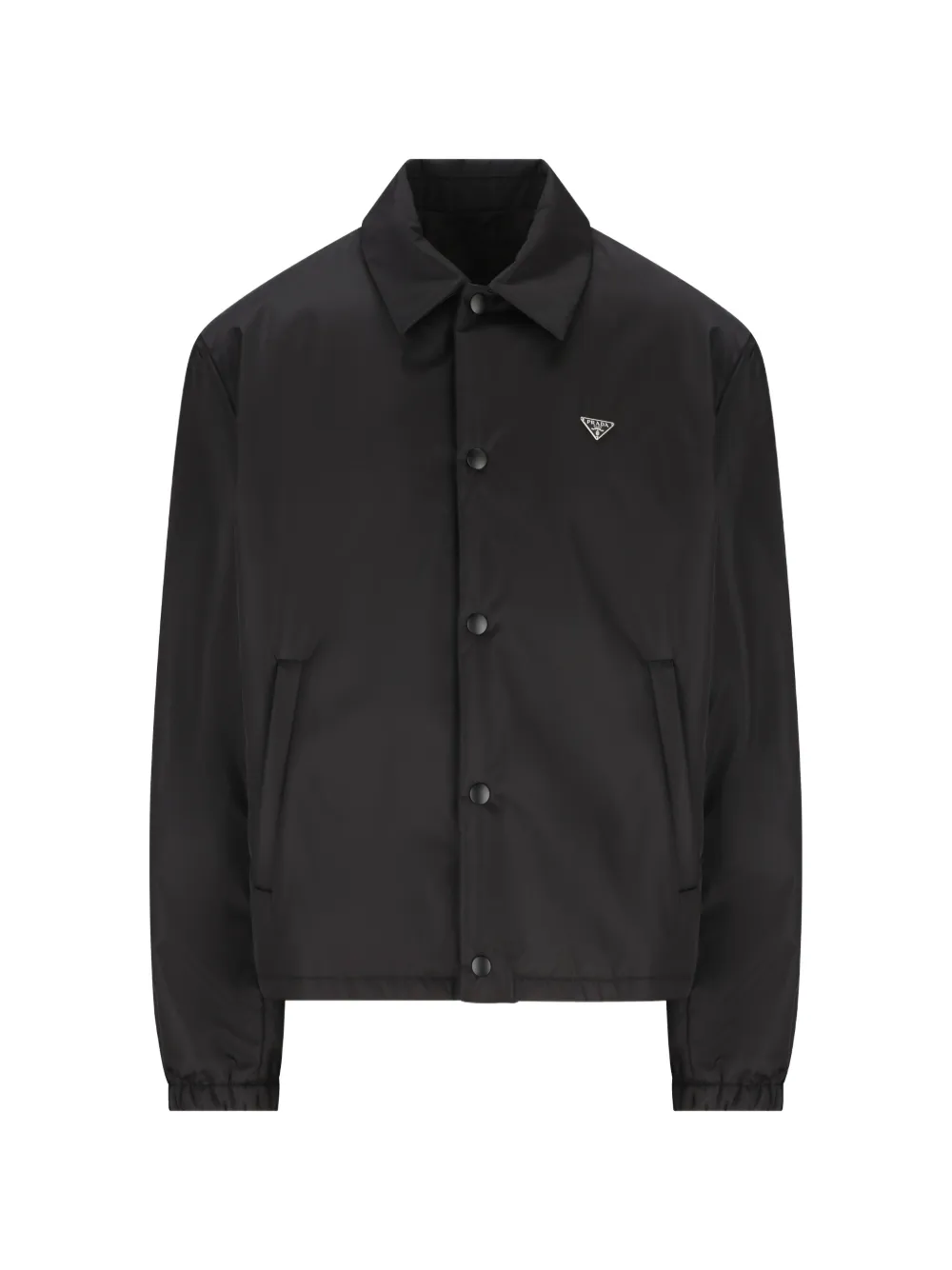 Prada button-fastening logo-plaque jacket - Nero