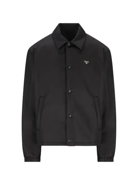Prada button-fastening logo-plaque jacket