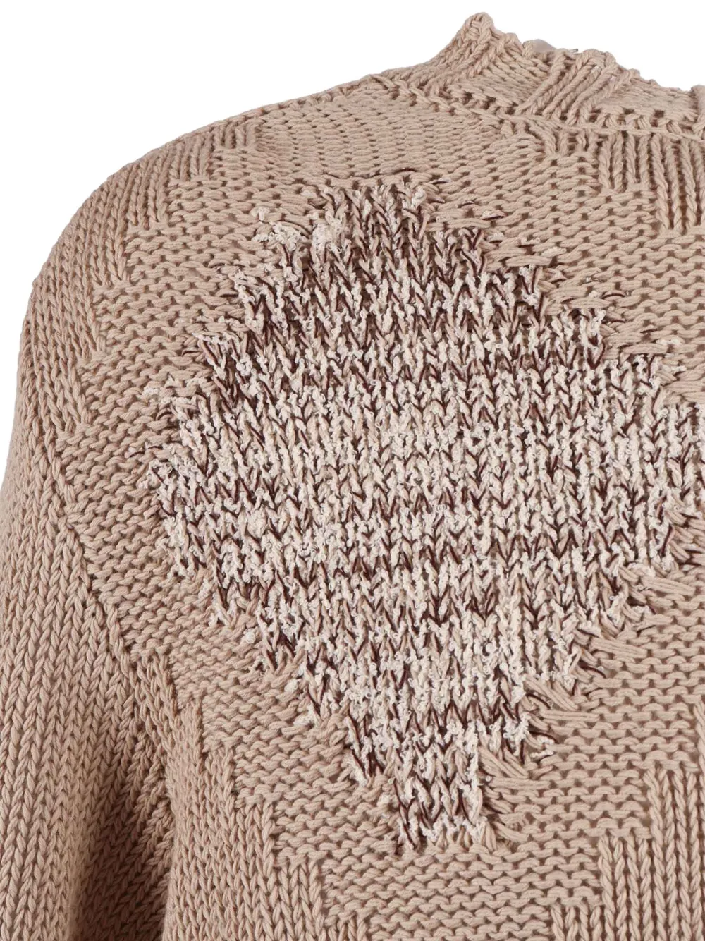 Ballantyne Raw Diamond intarsia trui Beige