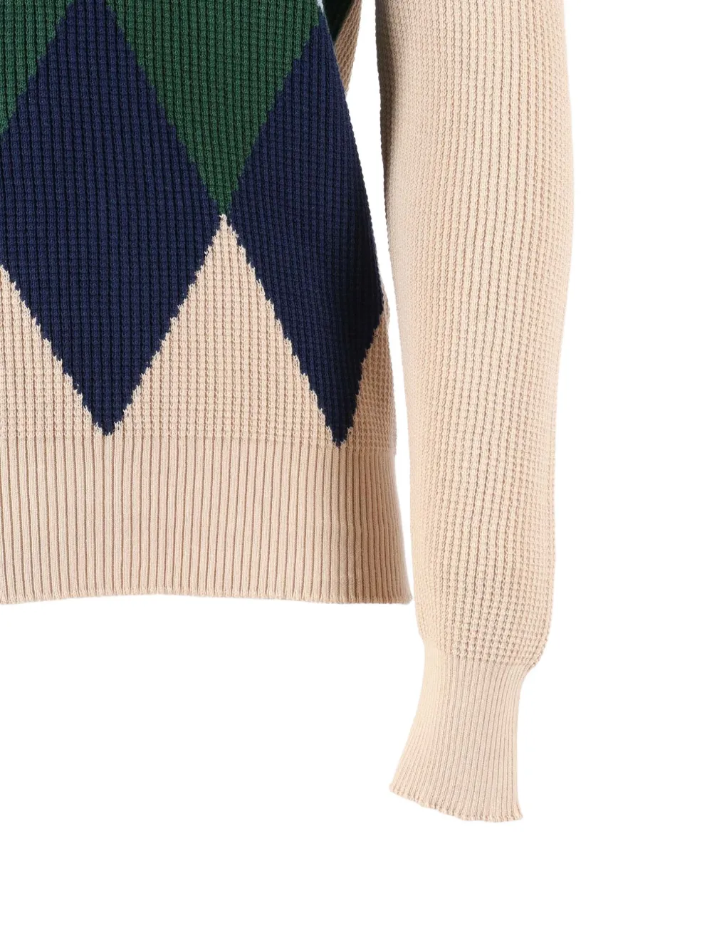  Ballantyne Argyle Crewneck Jumper - Neutrals 