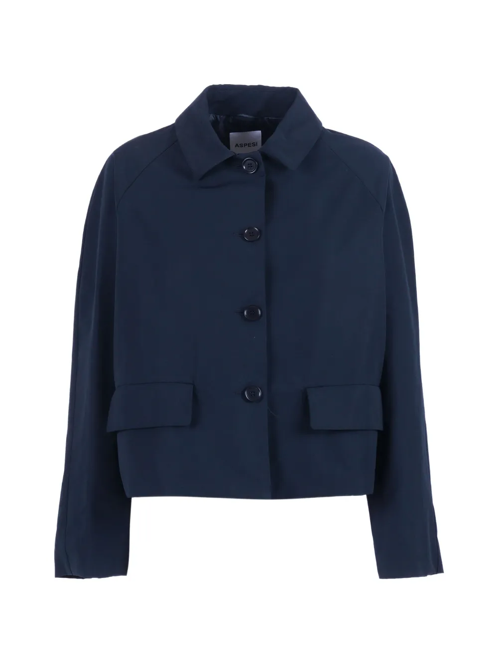 raglan-sleeve flap-pocket jacket