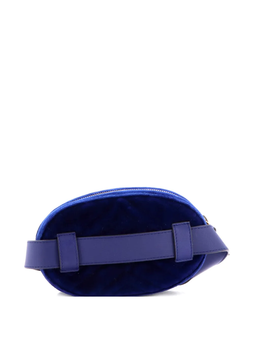  Gucci Pre-owned Gg Marmont Matelasse Velvet Belt Bag - Blue 