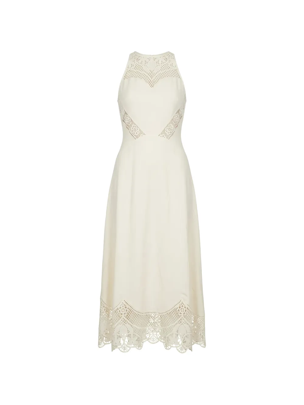 TWINSET lace-trim sleeveless midi dress - Toni neutri