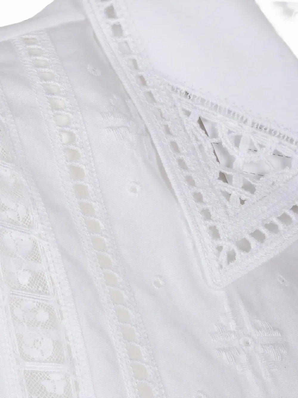 Ermanno Scervino Broderie anglaise blouse met kanten vlak Wit