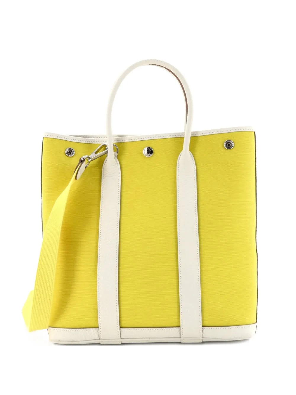 Hermès Pre-Owned Garden File Toile and Leather 28 tote bag - Bianco