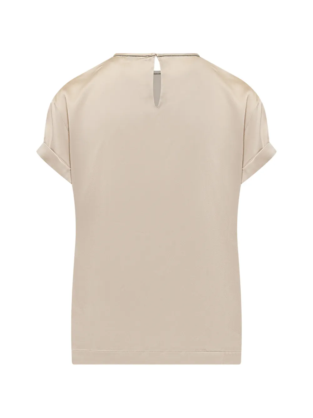 Brunello Cucinelli T-shirt met manchetten Beige