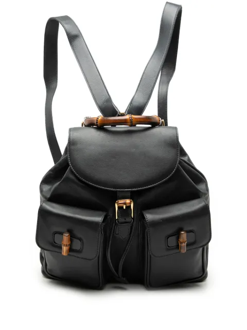Gucci Pre-Owned 20th Century Calfskin Bamboo Drawstring backpack