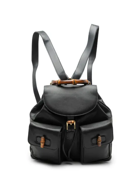 Gucci Pre-Owned 20th Century Bamboo Rucksack aus Kalbsleder mit Kordelzug