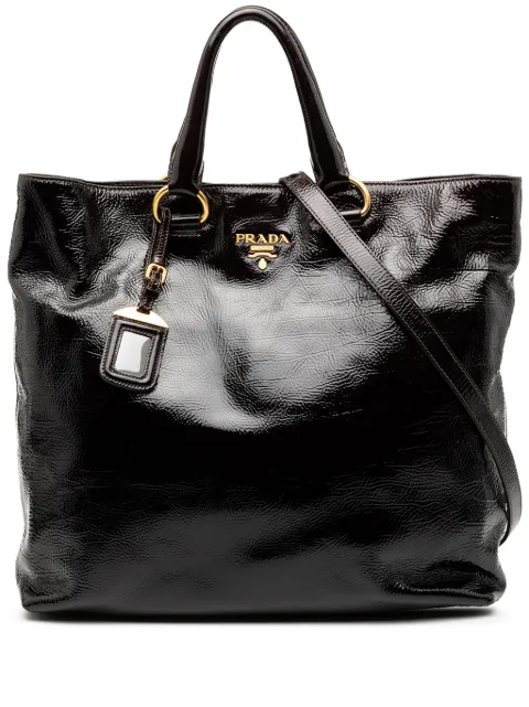 Prada Pre-Owned 2010-2025 Vernice Open Convertible Tote satchel