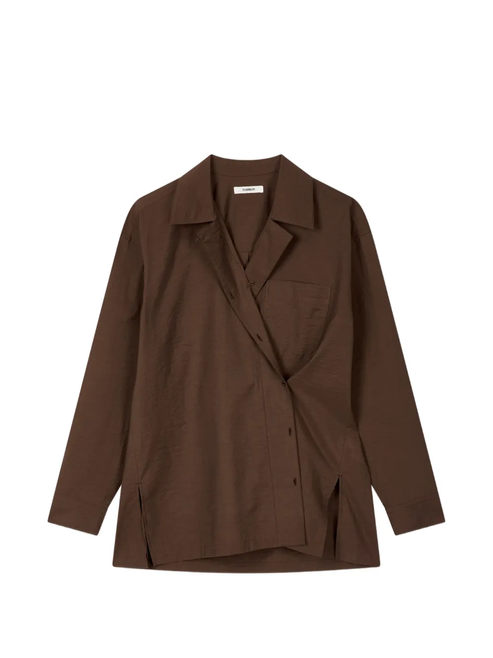 Tomboy Chest-pocket Shirt - Brown 