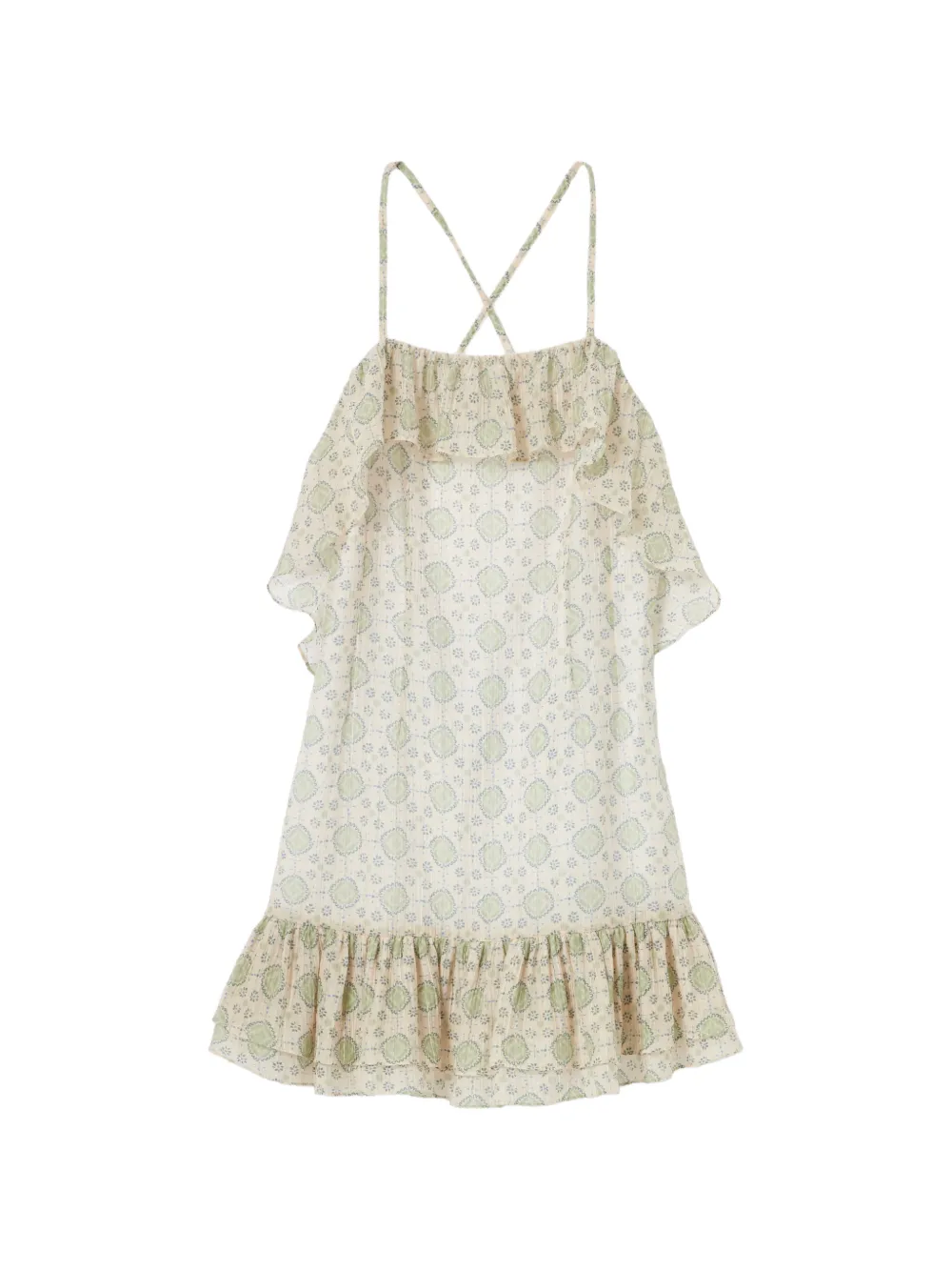 Claudie Pierlot ruffled-trim printed dress - Toni neutri