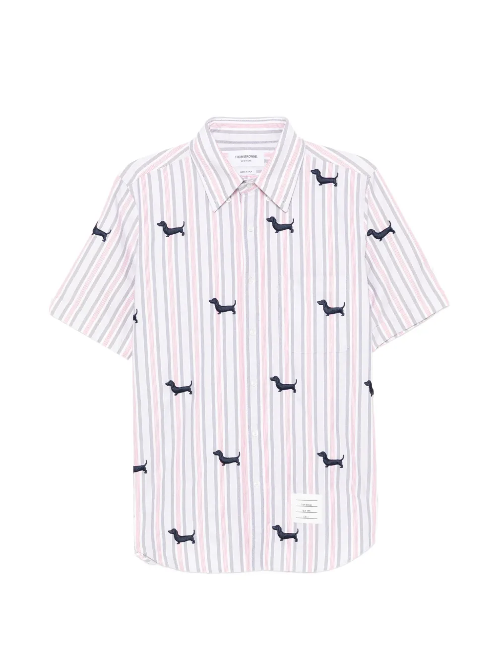 Thom Browne satin-stitch striped shirt - Bianco