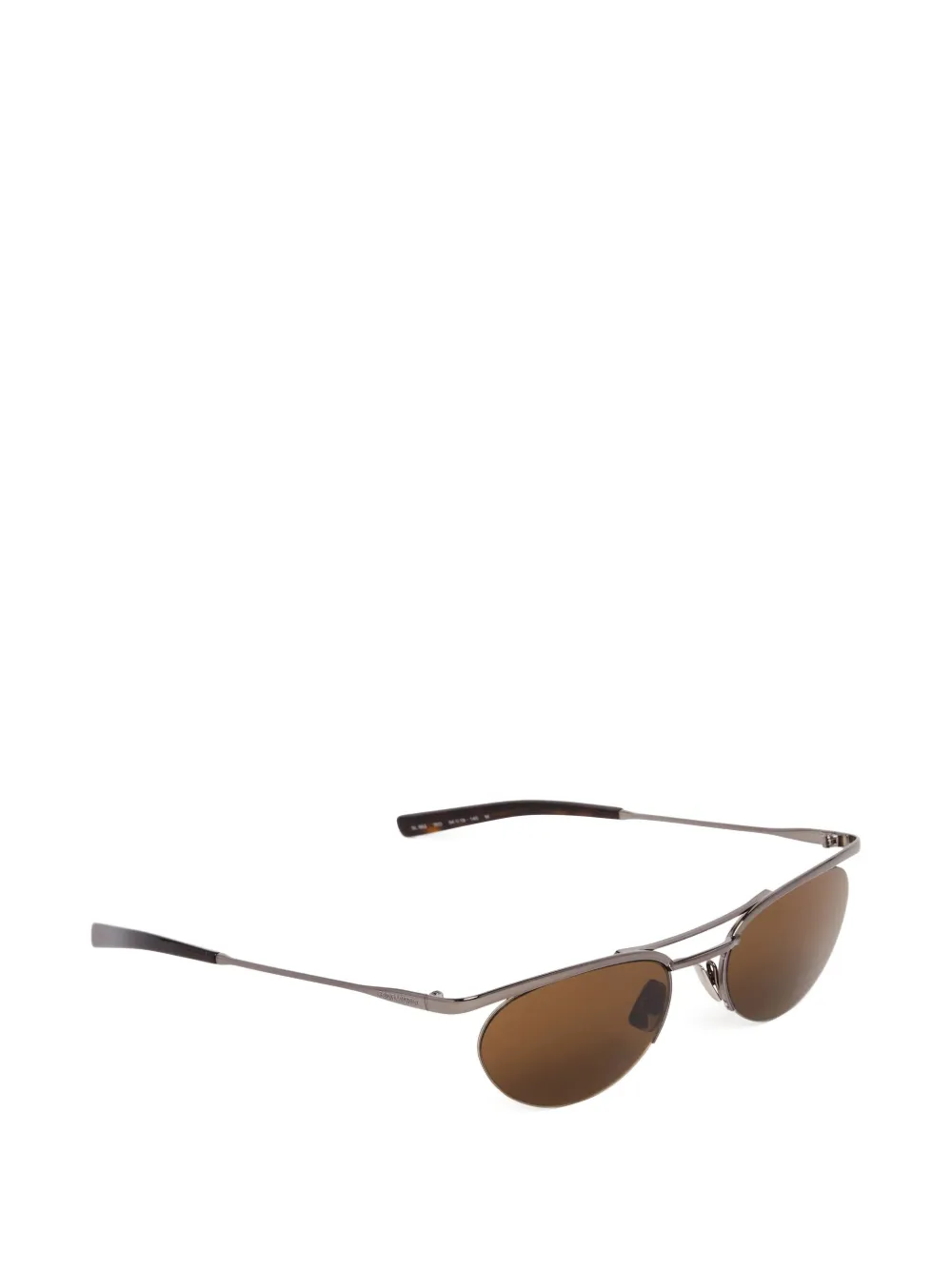 Saint Laurent Eyewear Zonnebril met ovalen montuur Grijs
