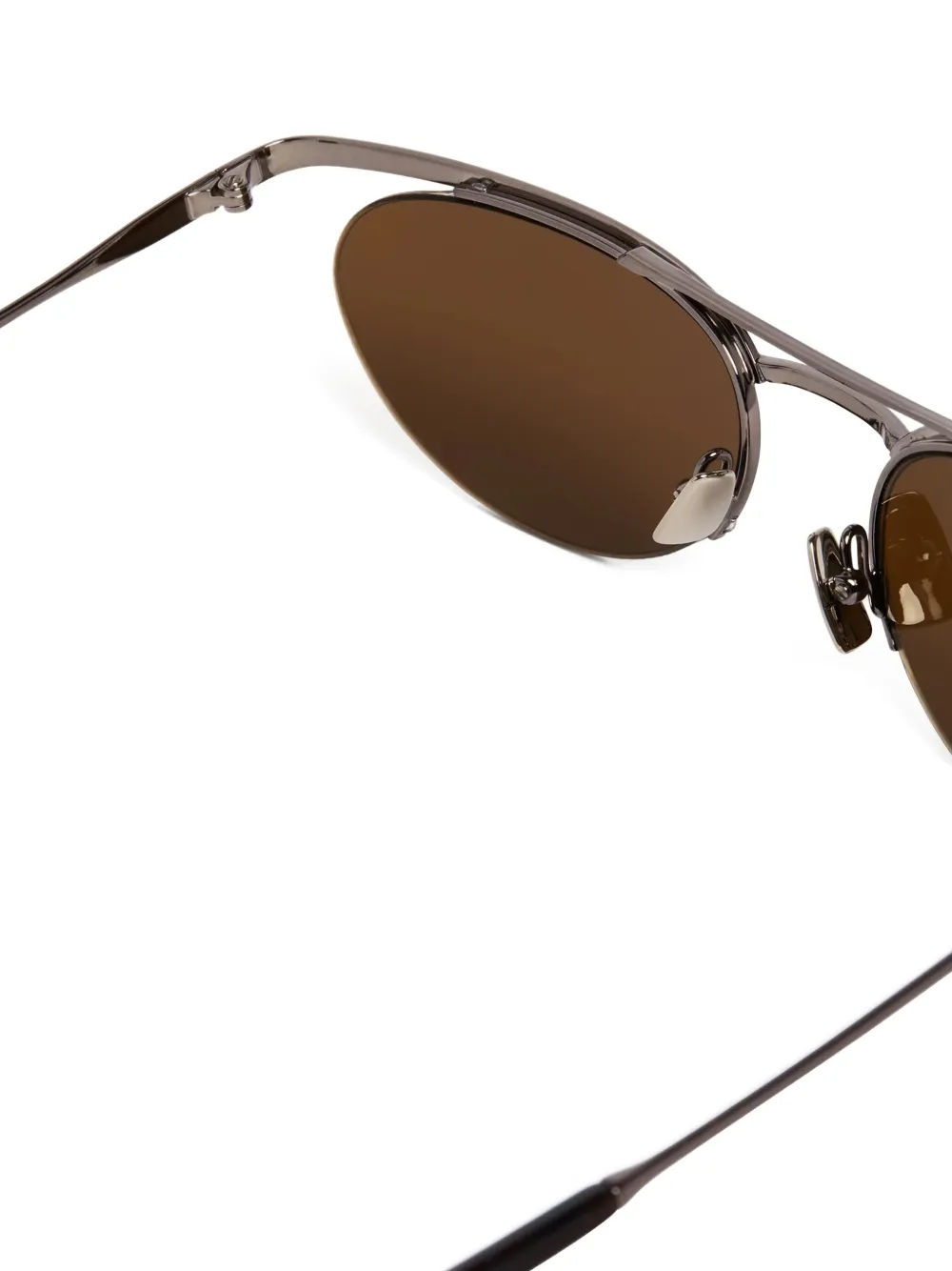 Saint Laurent Eyewear Zonnebril met ovalen montuur Grijs