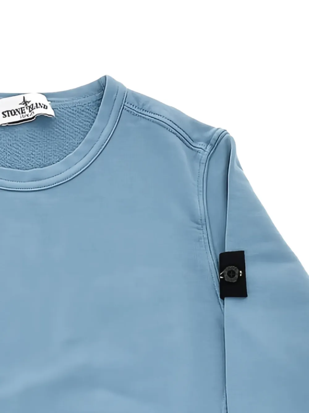 Stone Island Junior Geribbelde sweater met badge Blauw