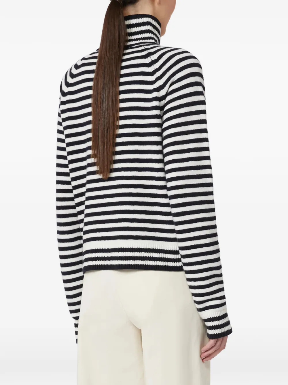 Max Mara Paniere gestreepte coltrui met knopen Wit