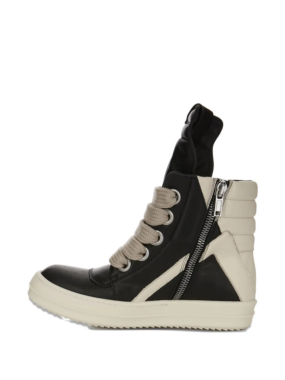 Rick Owens Jumbolace Geobaskets extended-tongue geometric-panels sneakers Zwart