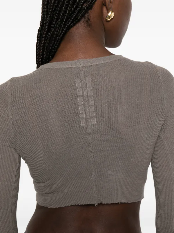 Rick Owens クロップド ロングTシャツ | グレー | FARFETCH JP