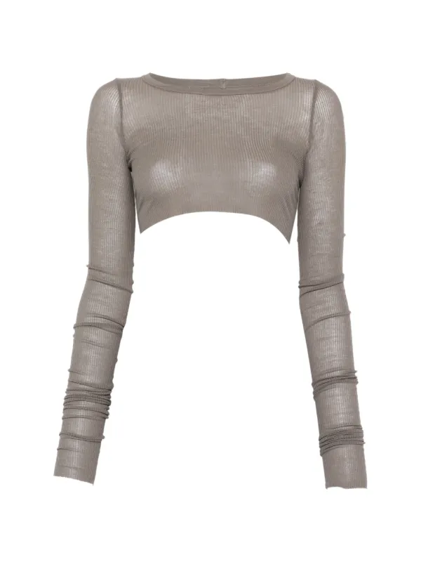 Rick Owens クロップド ロングTシャツ | グレー | FARFETCH JP