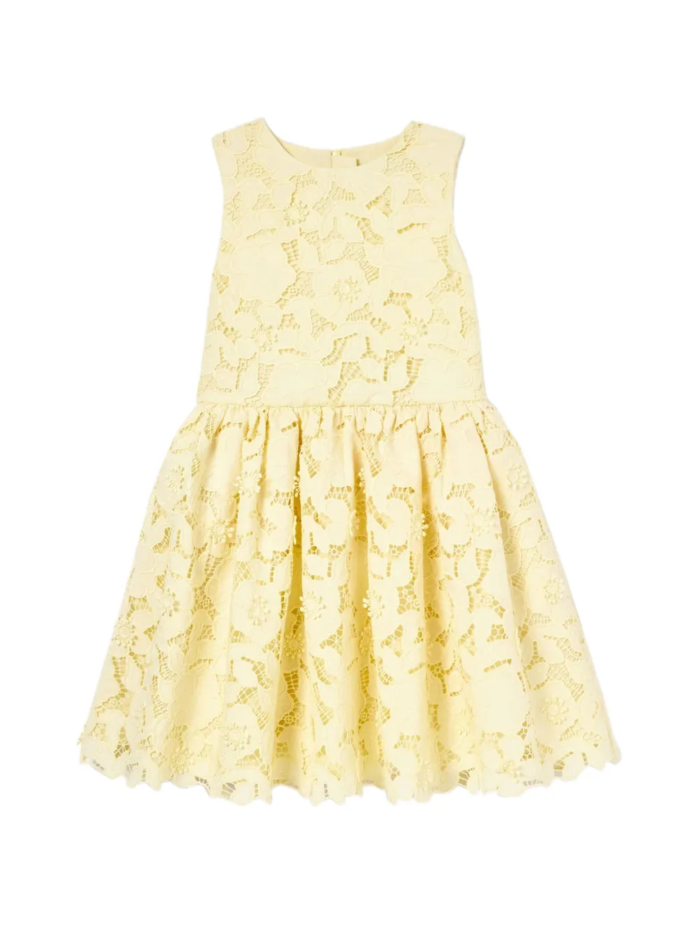 Self-Portrait Kids lace crew-neck dress - Giallo