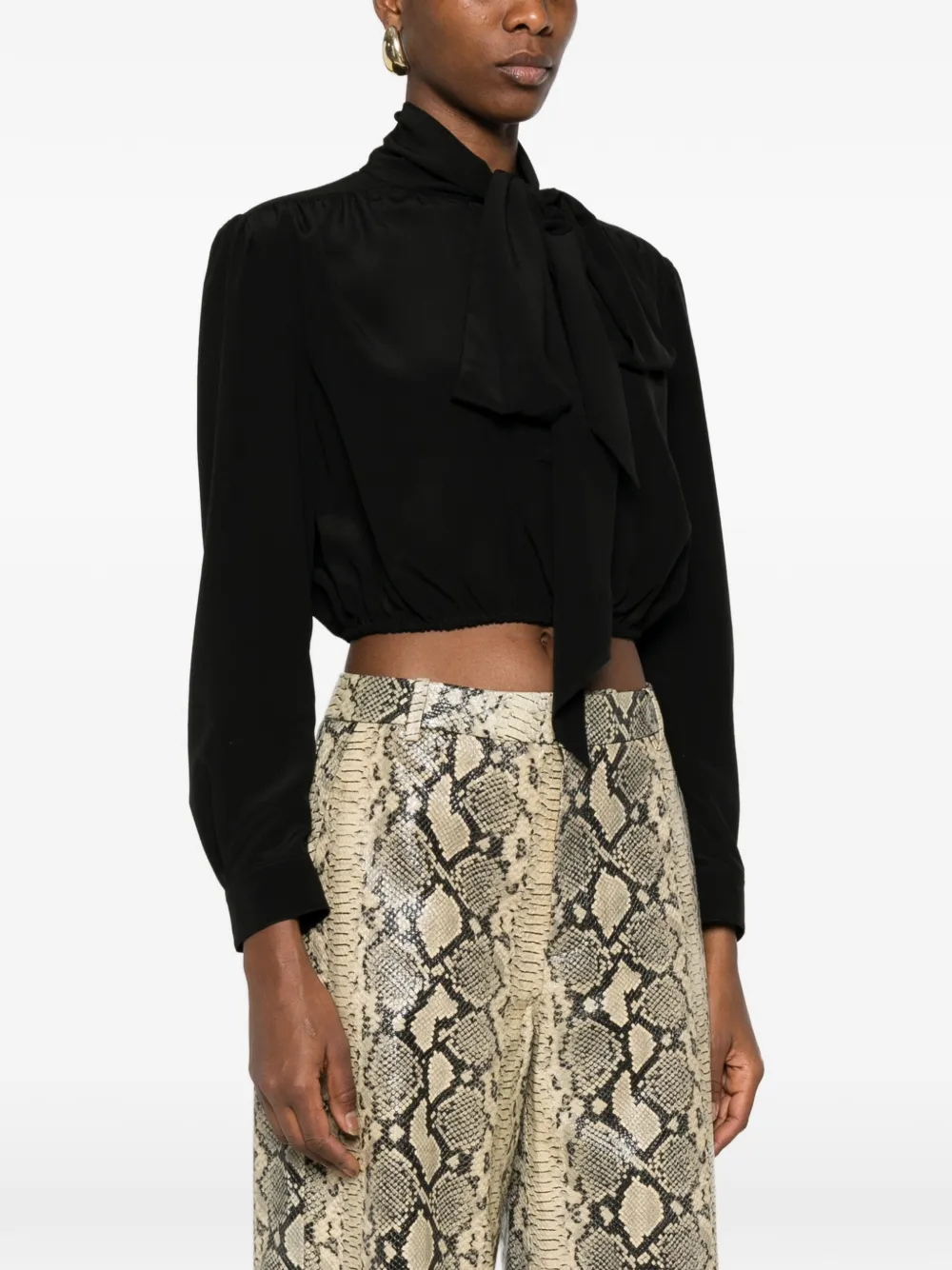 Saint Laurent Gestrikte blouse Zwart