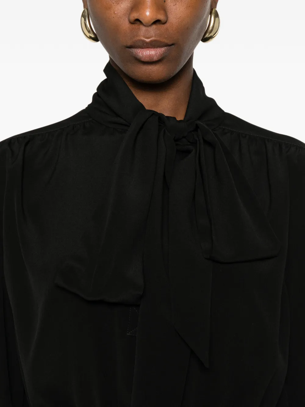 Saint Laurent Gestrikte blouse Zwart