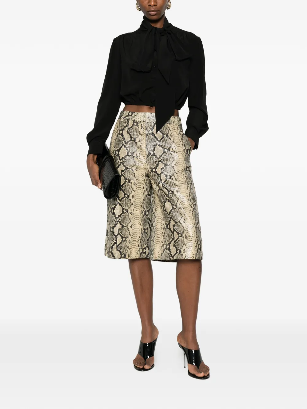 Saint Laurent Gestrikte blouse Zwart