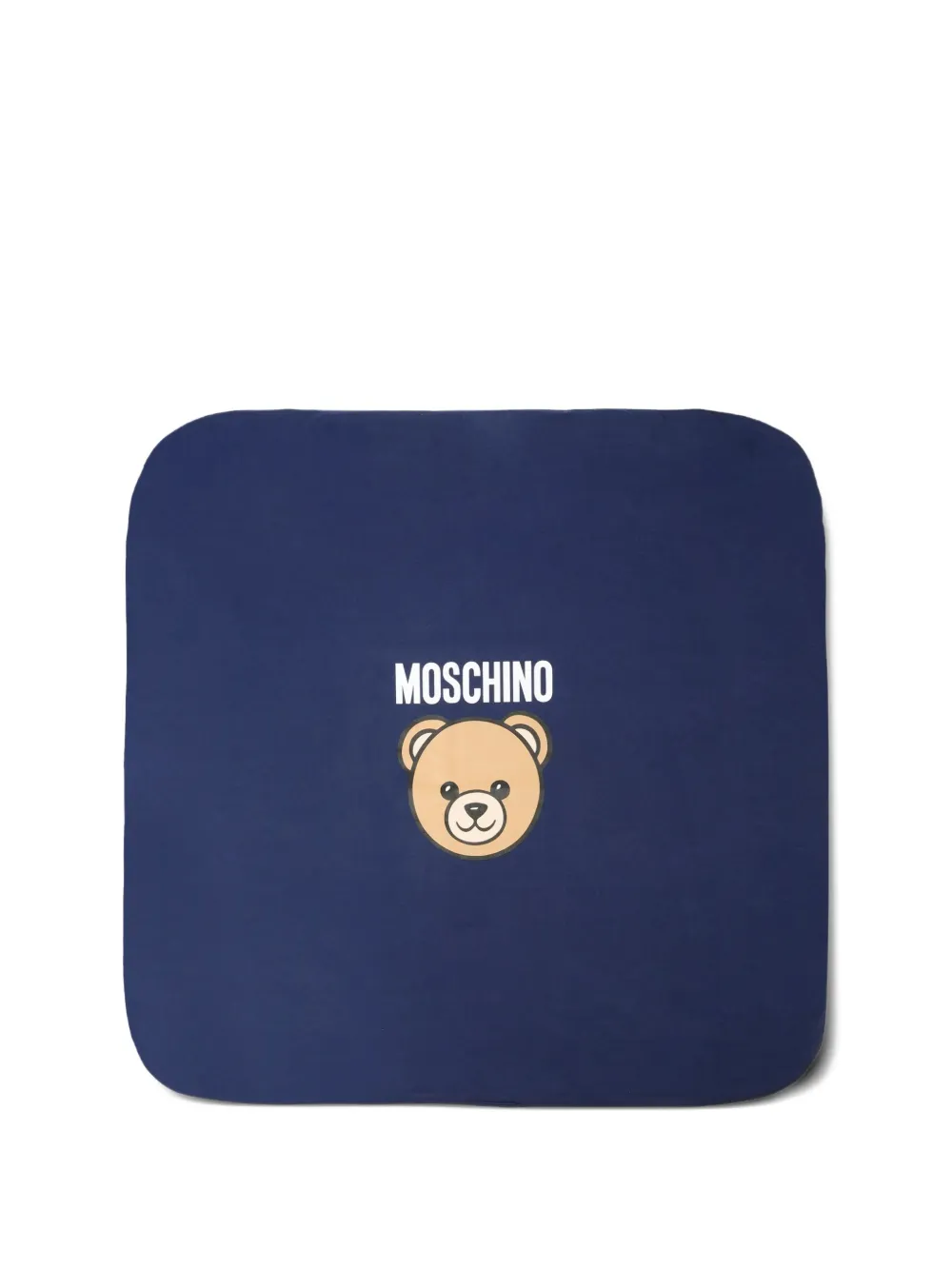 Moschino Kids bear logo blanket - Blu
