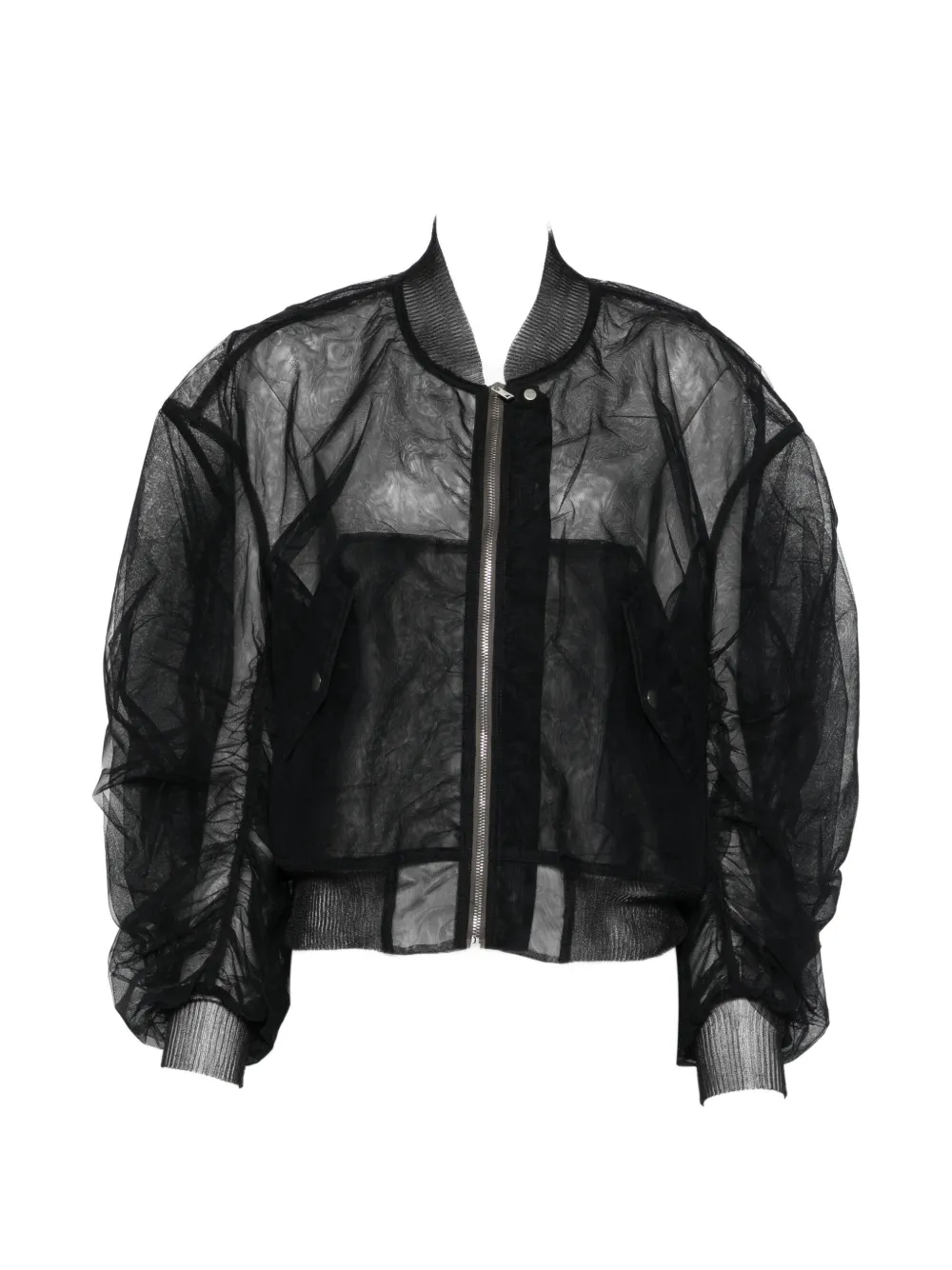 Rick Owens sheer zip-up jacket - Black