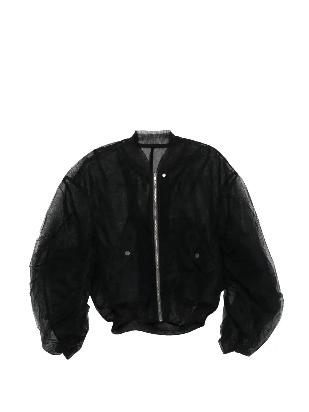 Rick Owens sheer zip-up jacket - Nero