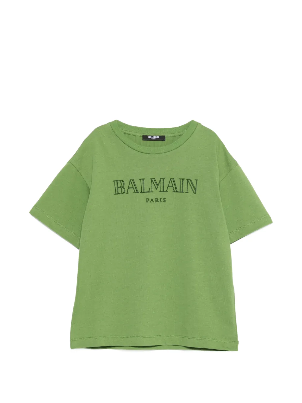 Balmain Kids logo-embroidered T-shirt - Verde