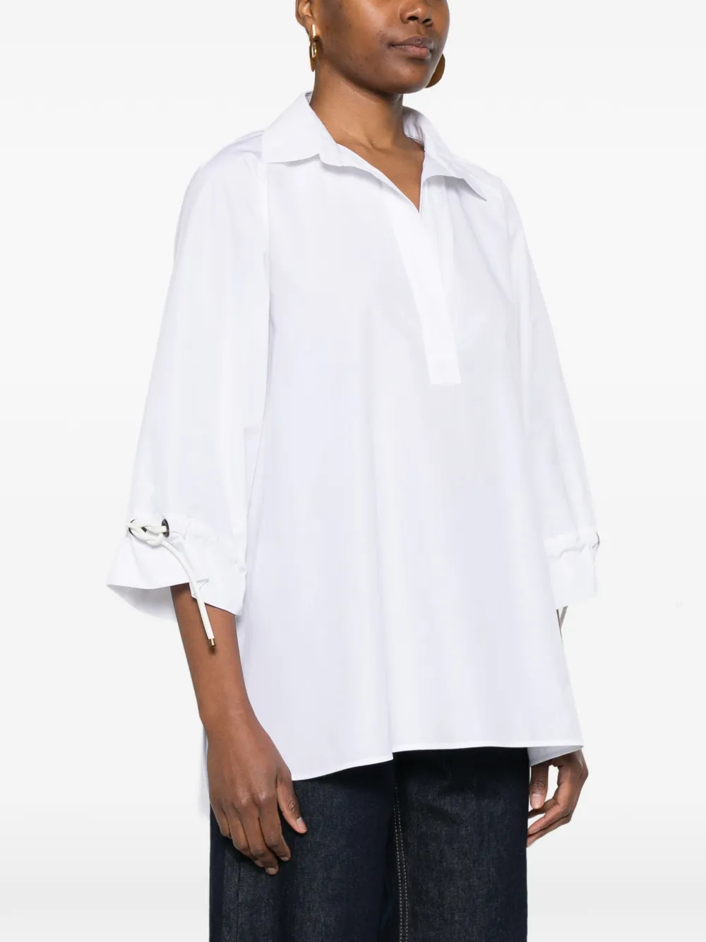 Max Mara Adorni blouse met trekkoordmouwen Wit