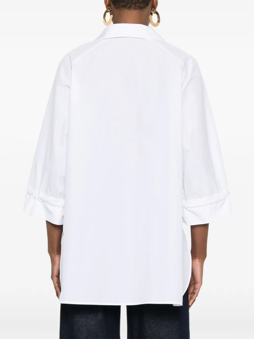 Max Mara Adorni blouse met trekkoordmouwen Wit