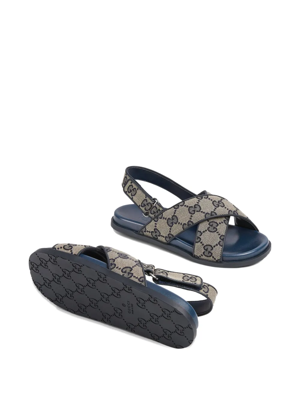 Gucci Kids GG criss-cross flat sandals Beige