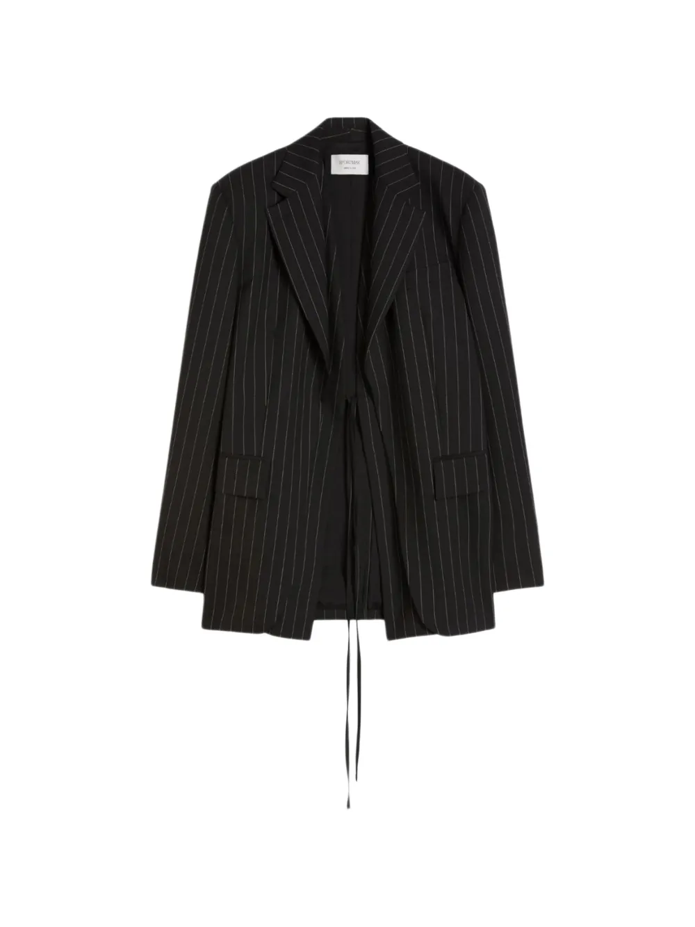 Sportmax pinstripe tie-fastening blazer - Nero