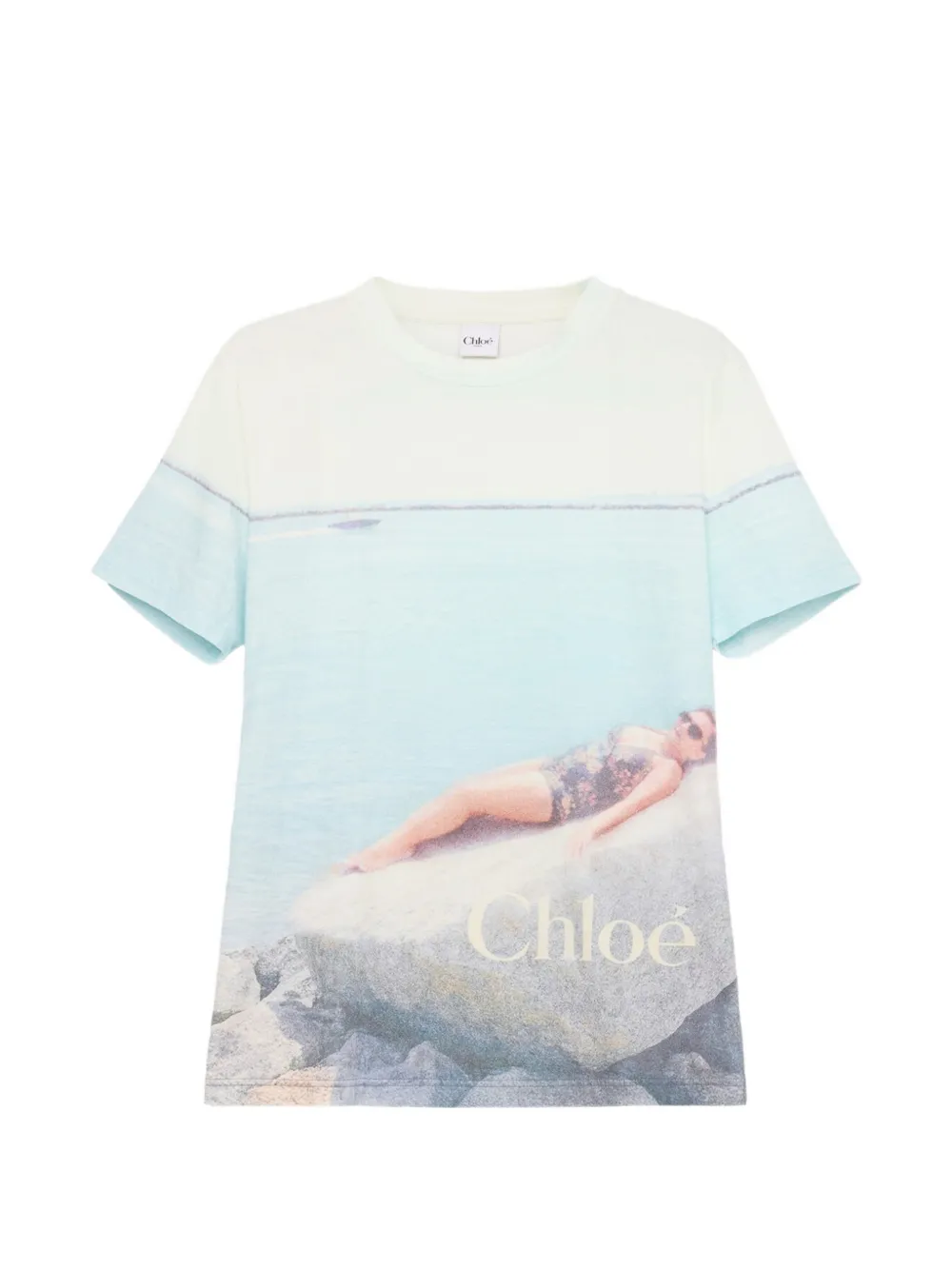 Chloé graphic-print T-shirt - Blu