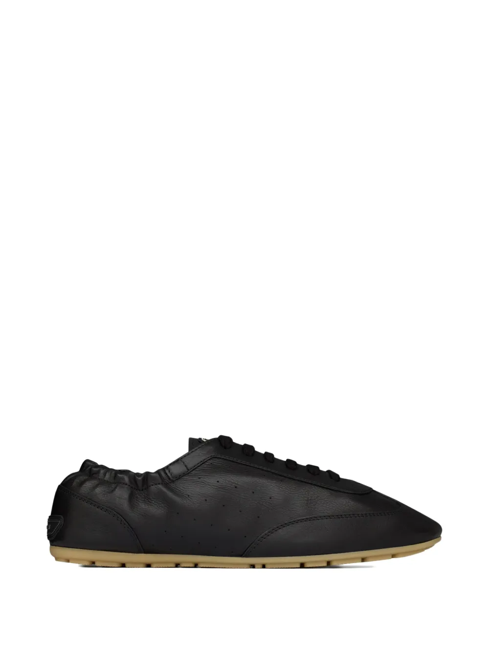 Saint Laurent Lewis Leather Sneakers In Black