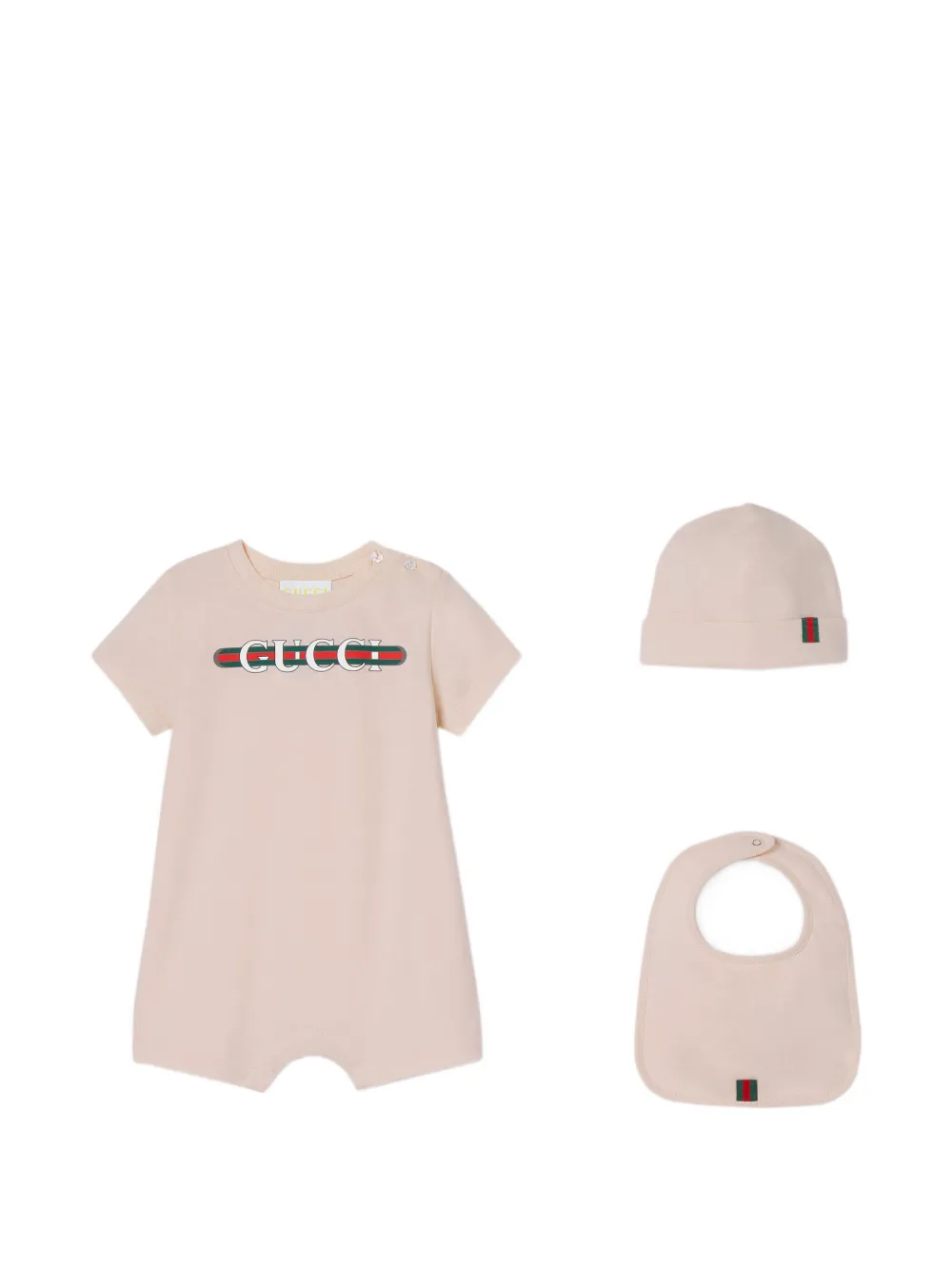 Gucci Kids logo cotton babygrow - Nude