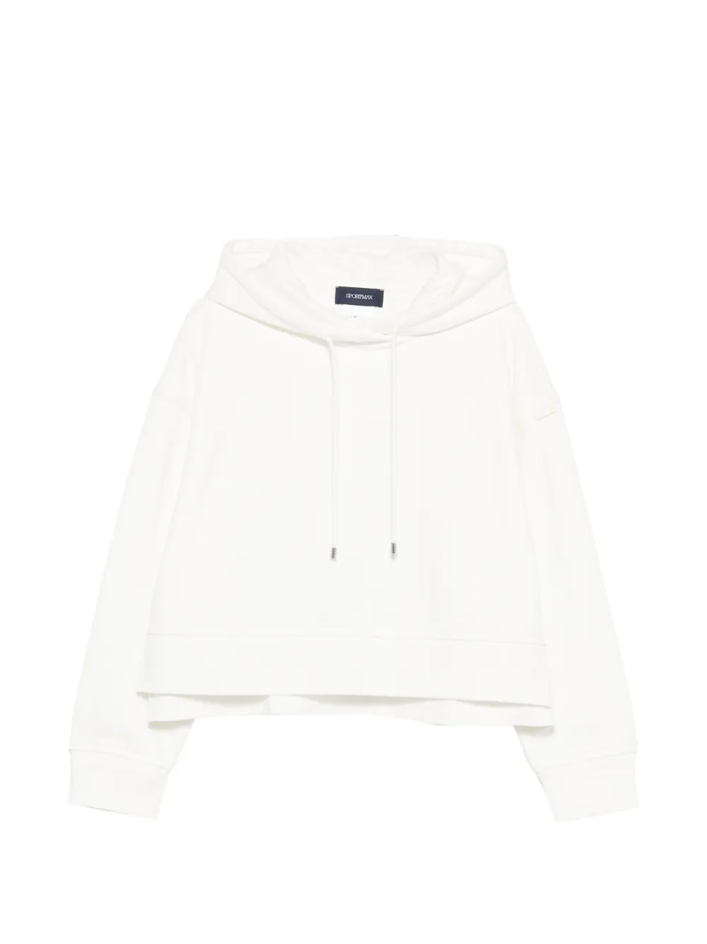 Sportmax Spdslogan drawstring hoodie - Bianco
