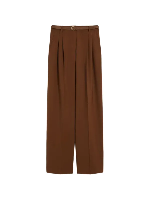 Max Mara Belted Trousers in Brown