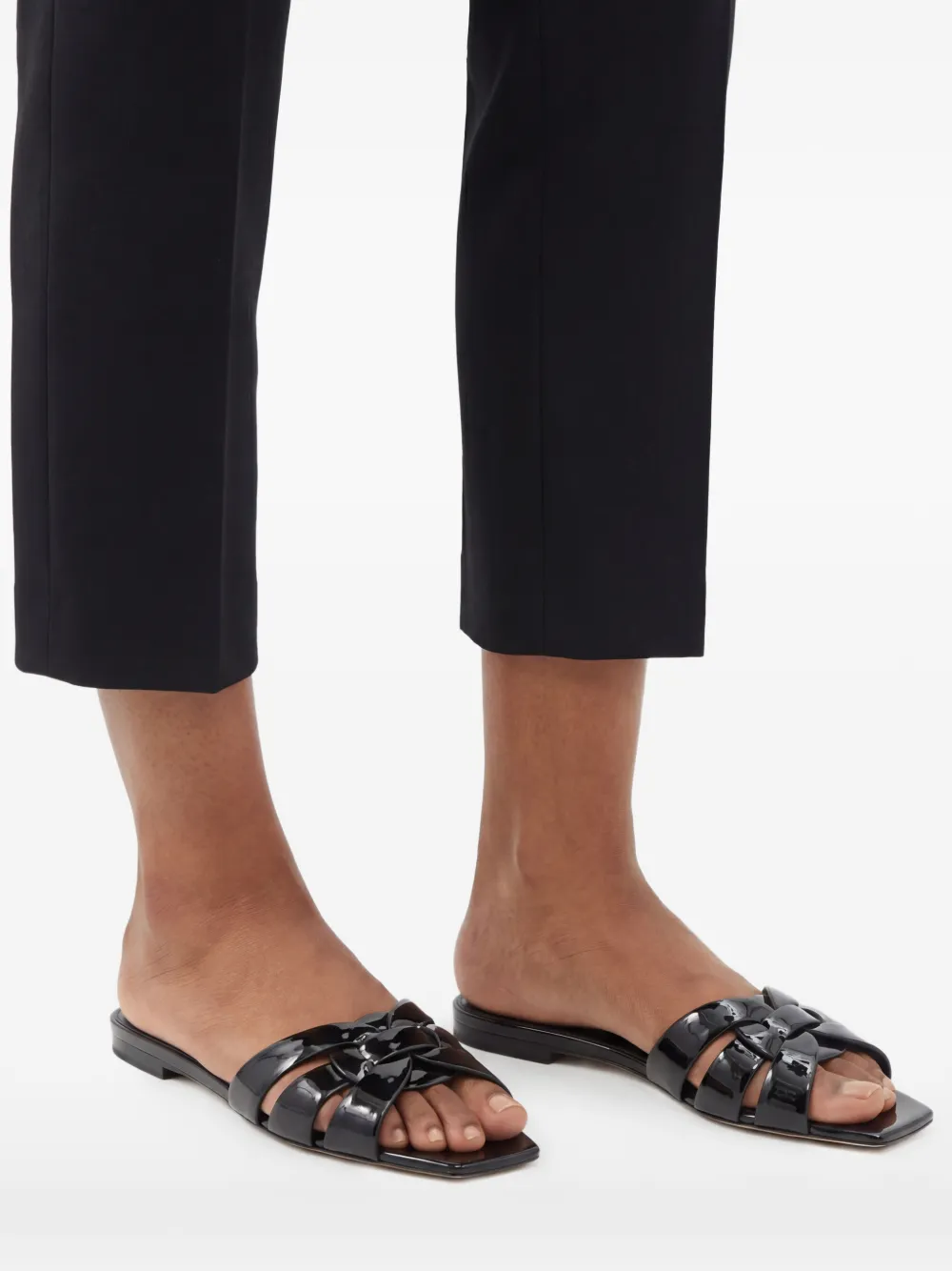 Saint Laurent Sandalen met vierkante neus Zwart