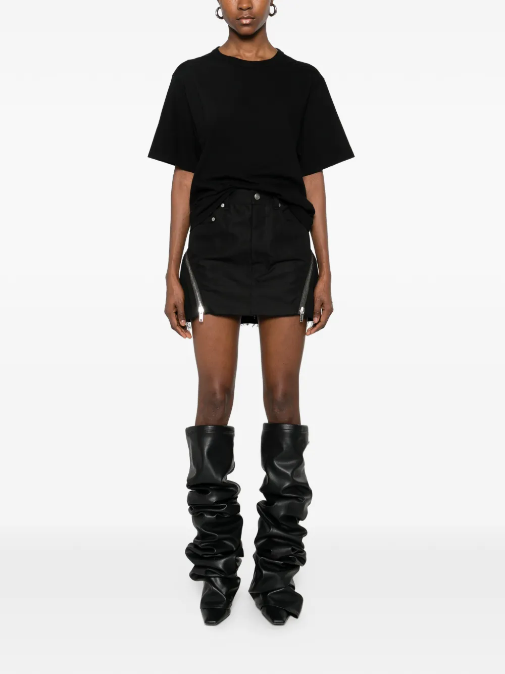 Rick Owens Bolan Banana mini-rok met ritsdetail Zwart