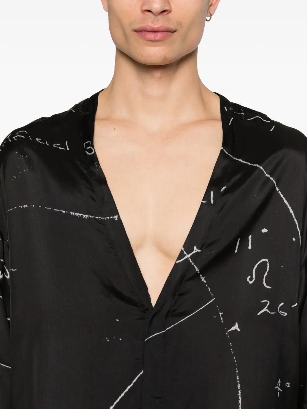 Rick Owens Overhemd met grafische print Zwart