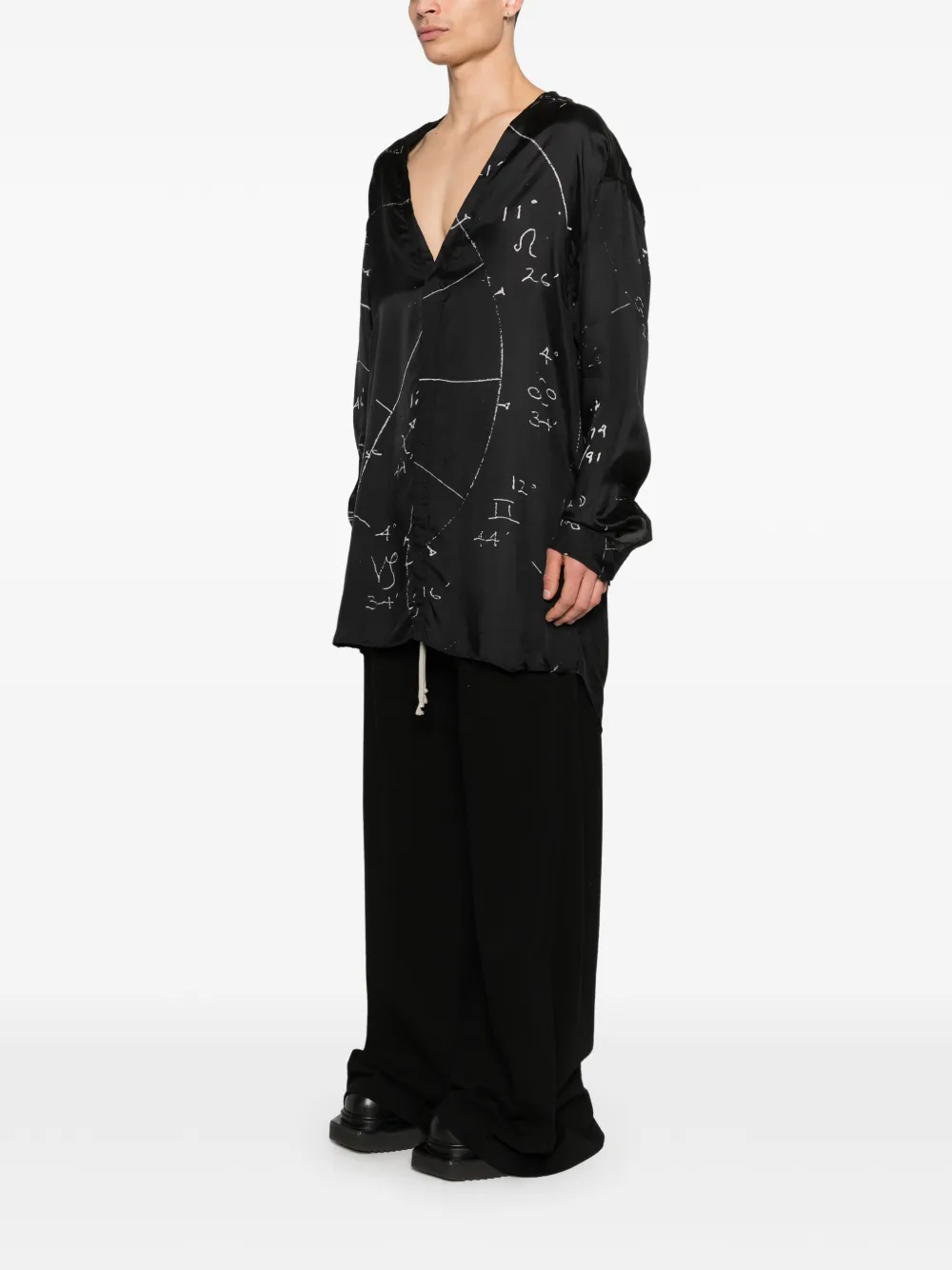 Rick Owens Overhemd met grafische print Zwart