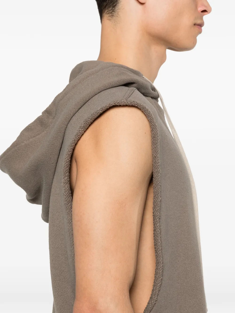 Rick Owens Frayed Hooded Vest | Grey | FARFETCH PH