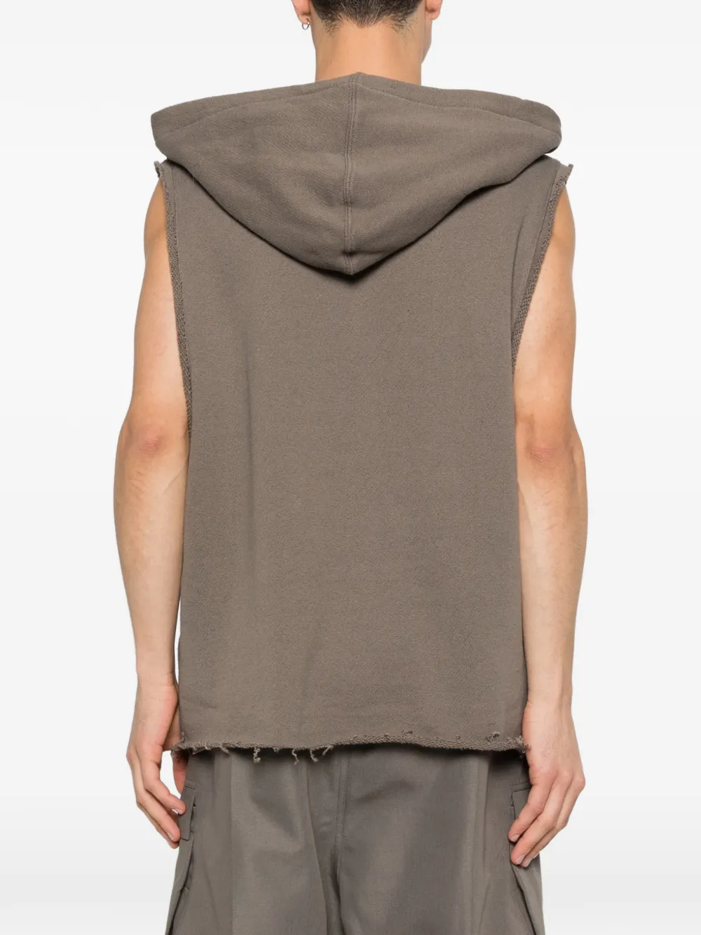 Rick Owens Frayed Hooded Vest | Grey | FARFETCH PH