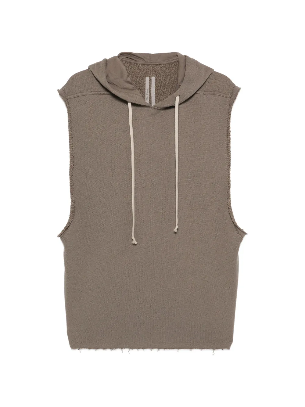Rick Owens frayed hooded vest - Grigio