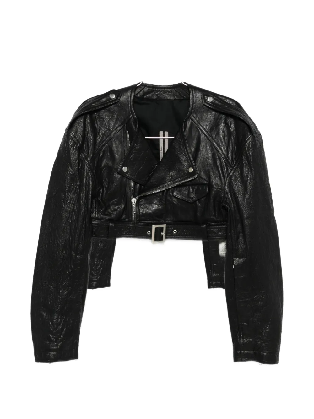 Rick Owens Micro Biker belted jacket - Nero