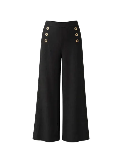 Edward Achour Paris button-detail wide-leg trousers