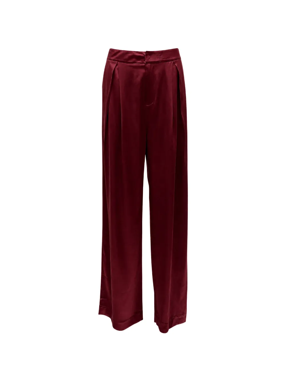 Danamè Pleated Satin-finish Trousers In Red